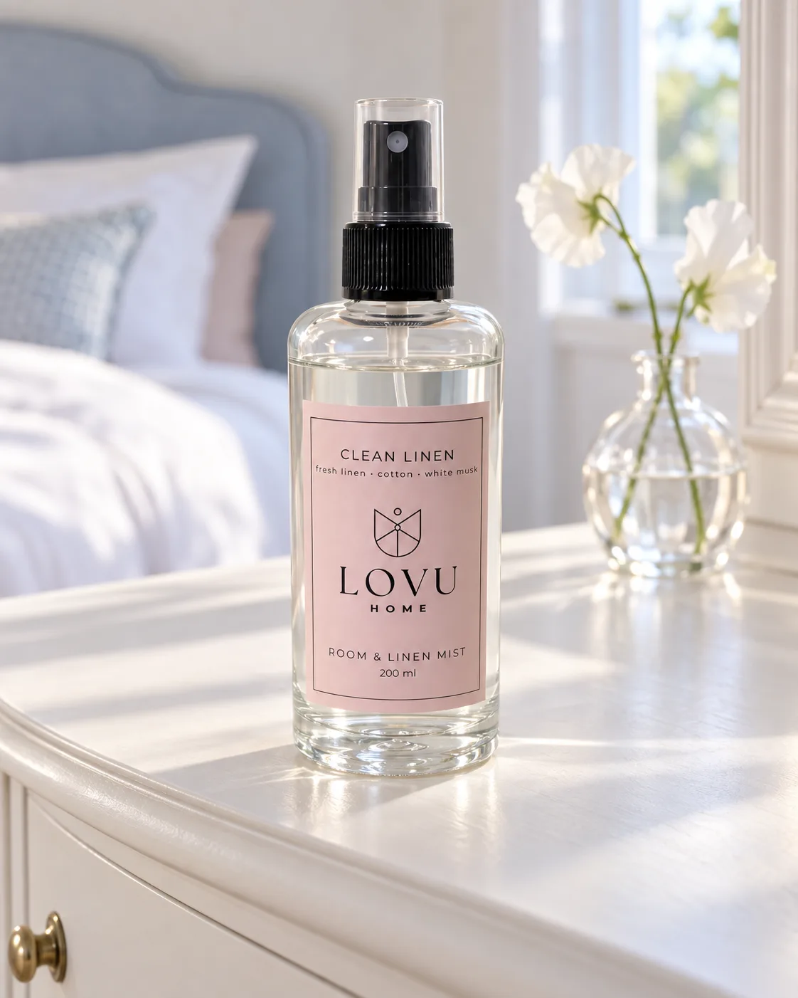Mgiełka zapachowa Clean Linen w sypialni